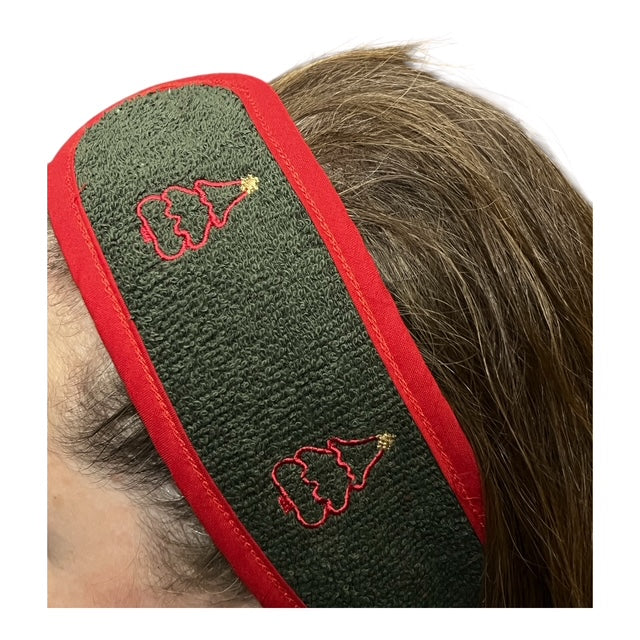 Χριστουγεννιάτικο Headband με κέντημα Χριστουγεννιάτικου δέντρου