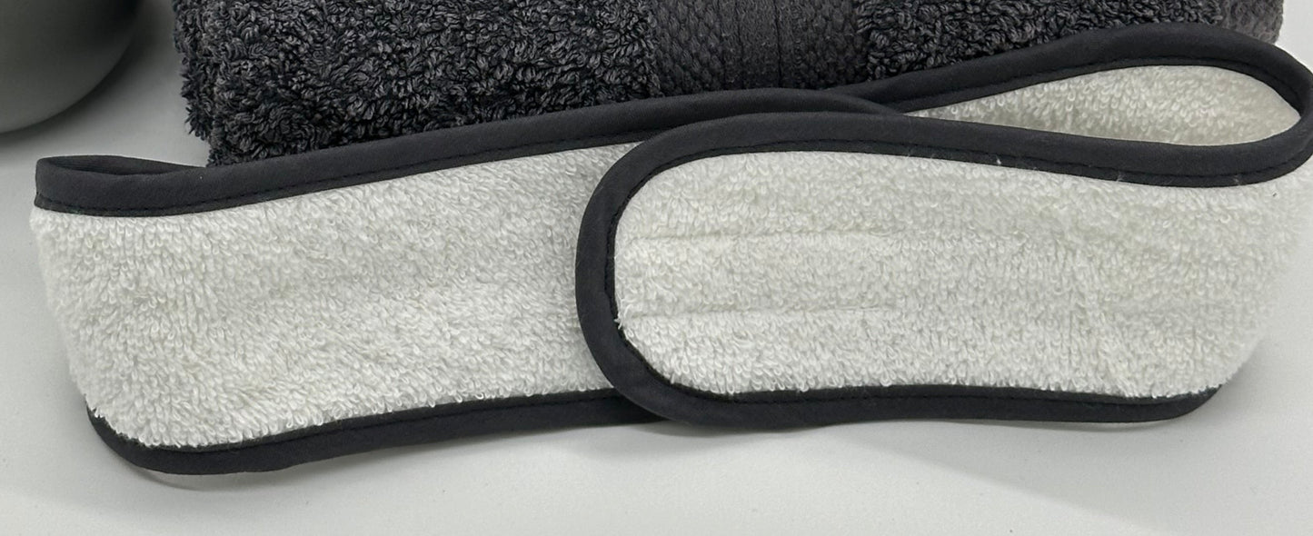 Λευκό Headband με γκρι μπορντούρα